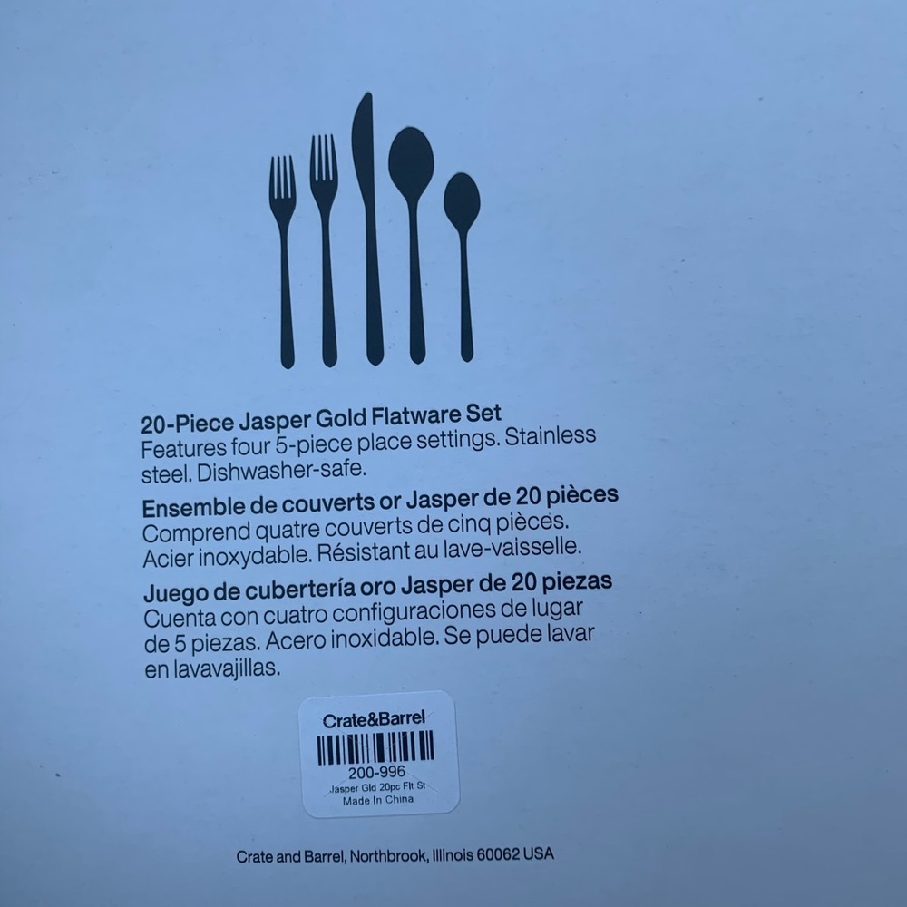 New - crate barrel  Jasper Gold 20-Piece … - Picture 3 of 5